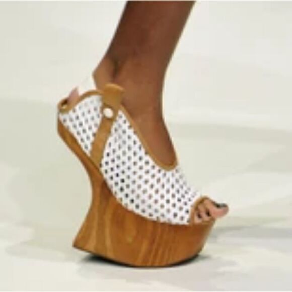 Jeffrey Campbell Maximalist Hyper Feminine Retro Art To Wear Wedge Heel 7  - Picture 13 of 13